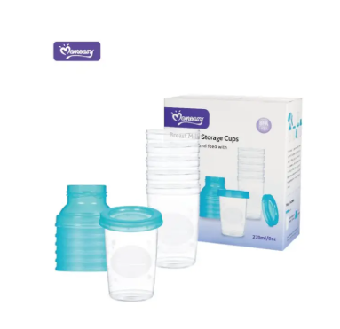 Momeasy 6-Pack Breast Milk Storage Cups – 180ml/6oz, BPA-Free, Leak-Proof, 3-in-1: Warm, Store & Sterilize, Compatible with Most Pumps