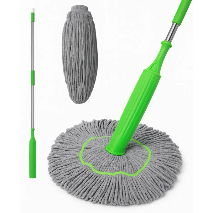 Pocket Wringing Mop.Features a built-in twist design that allows for hands-free squeezing of the mop head, 144CM.