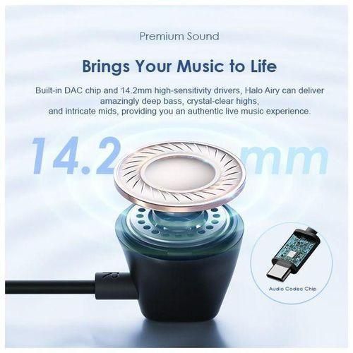 Oraimo Type-C Wired Earphones Stereo Bass Earbuds With Microphone Noise Isolation Handsfree Earphones For Samsung, Tecno, Infinix, Xiaomi Android Phones