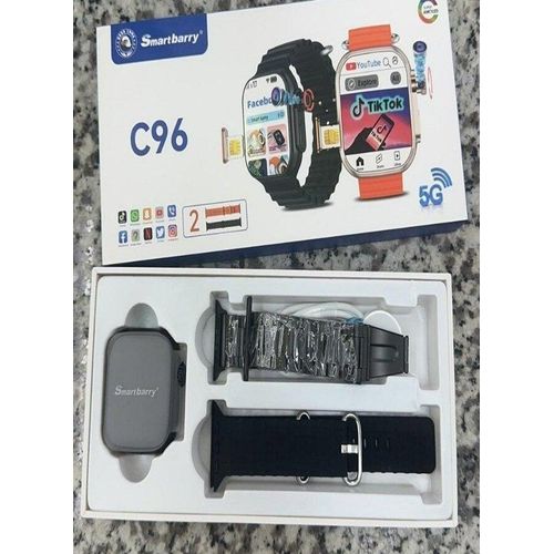 C96 Smart Watch With SIM Card Slot & App Store, 4GB RAM 64GB ROM Android Smartwatch, WhatsApp YouTube TikTok Calling Watch, Bluetooth WiFi Fitness Tracker HD Display