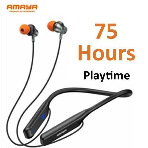 Amaya AEP-E10D Wireless Bluetooth Neckband Earphones, 75 Hours Playtime, Deep Bass, HD Calls, Magnetic Earbuds, Sports Headphones with Long Battery Life