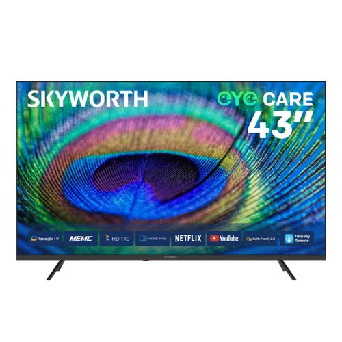 Skyworth 43G6500H 43 Inch 4K UHD Google TV HDR10 Dolby Audio Smart TV Bluetooth 5.1 WiFi Voice Control Chromecast
