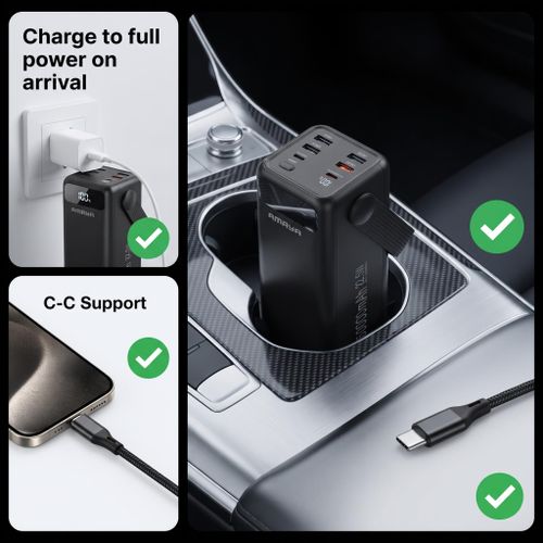 Amaya APB-50 50000mAh Power Bank 22.5W Super Fast Charging with Built-in 4 Cables Type-C Lightning Micro USB Digital Display LED Light Laptop & Phone Charger