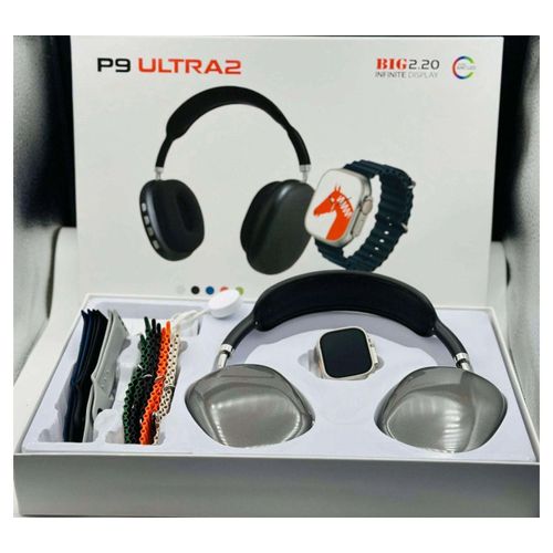 P9 Ultra 2 Combo – Premium Headset + Smartwatch 7 Straps Included