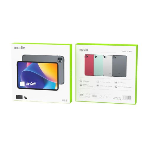 Modio M93 11 Inches DisplayTablet, 12GB RAM, 512GB Storage, 10000mAh Battery, Dual SIM, WiFi, Leather Cover Keyboard& Mouse + Free Extra LED Watch & Earpods