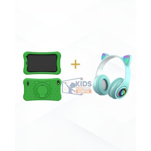 Modio M730 Kids Tablet 6GB RAM 256GB ROM Android Learning Tablet WiFi + SIM Educational & Gaming + FREE Wireless Headphones GREEN