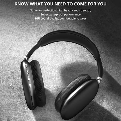 P9 Bluetooth Headphones - Wireless Silver Earphones with Subwoofer, 10h Playtime, Built-in Mic