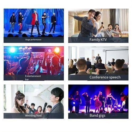 Wireless Microphone 2 Channels VHF Fixed Frequency Handheld Mic Micphone For Party Karaoke Professional Church Show Meeting