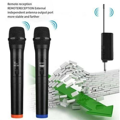 Wireless Microphone 2 Channels VHF Fixed Frequency Handheld Mic Micphone For Party Karaoke Professional Church Show Meeting