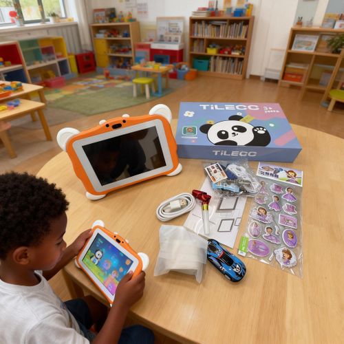 TiLECC TC24 Kids Tablet 7" Android 9, 4GB RAM, 128GB Storage, Orange