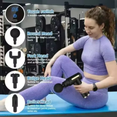 Mini Massage Gun - Black, 3200 RPM, 0.6 kg, USB Rechargeable, Low Noise, Portable Muscle Relaxation Tool