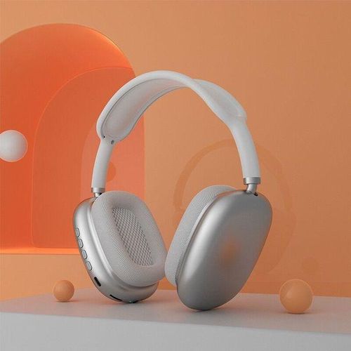 P9 Bluetooth Headphones - Wireless Silver Earphones with Subwoofer, 10h Playtime, Built-in Mic