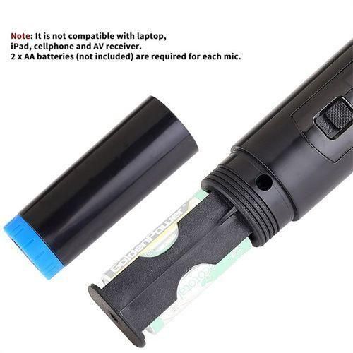 Wireless Microphone 2 Channels VHF Fixed Frequency Handheld Mic Micphone For Party Karaoke Professional Church Show Meeting