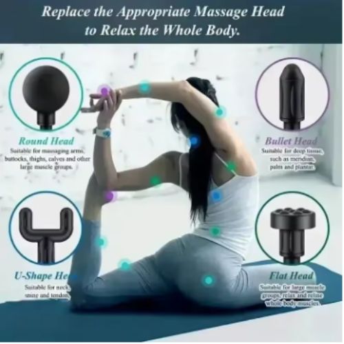 Mini Massage Gun - Black, 3200 RPM, 0.6 kg, USB Rechargeable, Low Noise, Portable Muscle Relaxation Tool