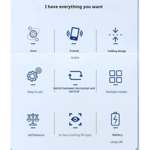 L9 Lite Portable 3 Axis Smartphone Gimbal Stabilizer Anti-Shake with AI Face Tracking