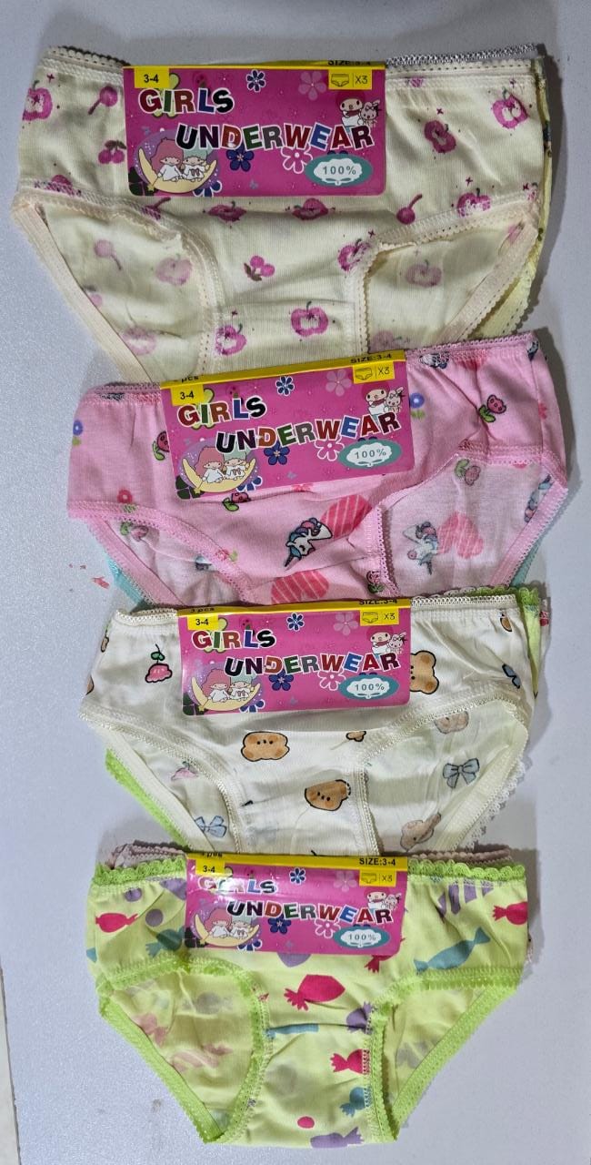 6 Pcs Girls Cotton Underwear - Soft Breathable Panties for Kids with Colorful Prints, Comfortable Waistband, - Ages 3-13 (Assorted Designs) Gentle on sensitive skin, breathable, and perfect for all