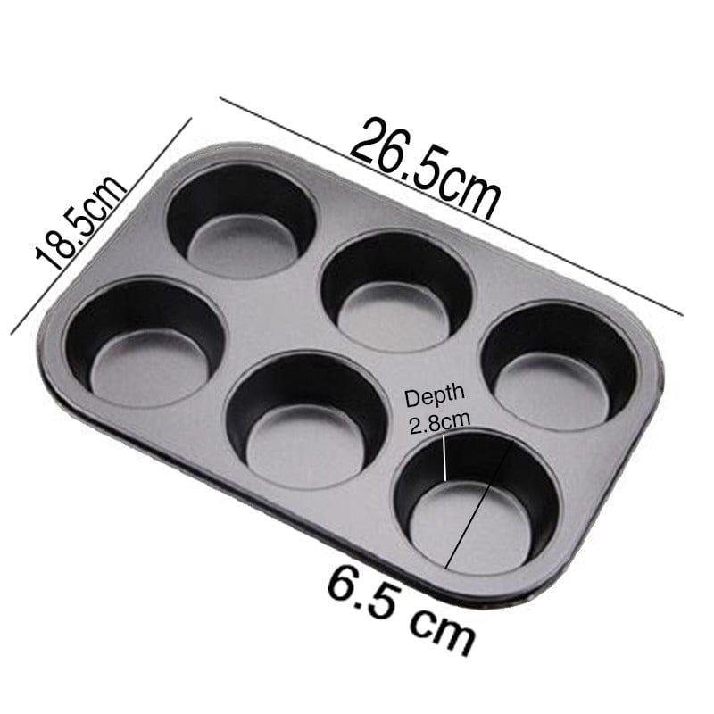 Nonstick 6 holes cupcakes baking tin cup cake mould, stainless steel, dishing washing machine.