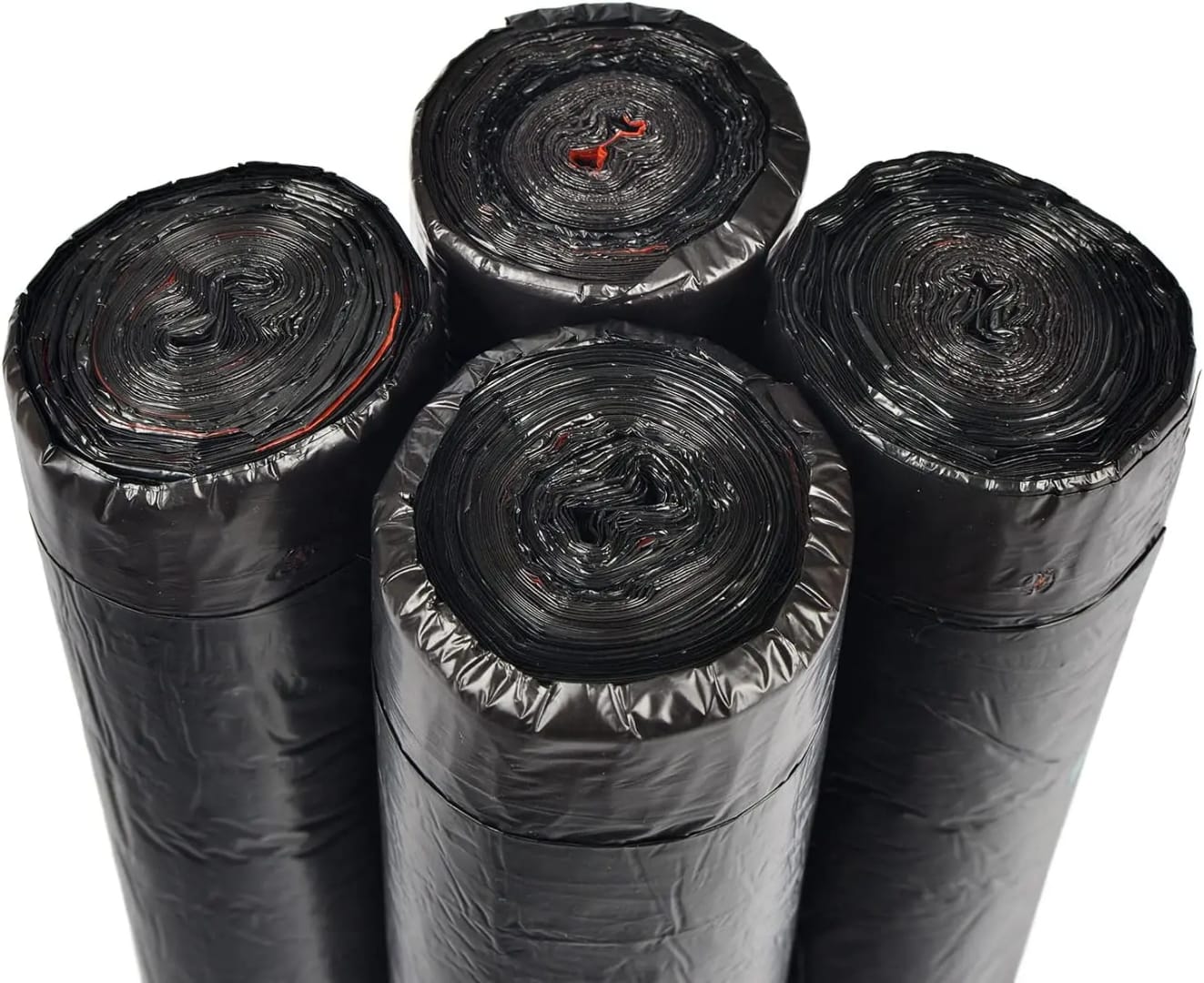 80pcs Black Kitchen Trash Bags Size 45x50cm, Strong & tear-resistant, Leak-proof design – no mess, Thick material for heavy waste, Comes in convenient rolled packs, Durable, portable and disposable.