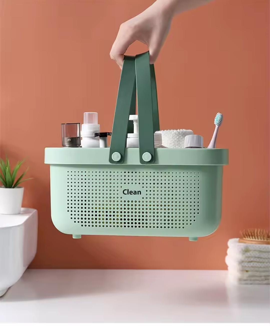 Multifunctional storage basket,t has holes which drains water, Ideal for under cabinet storage,in bathroom, Kitchen,offices etc