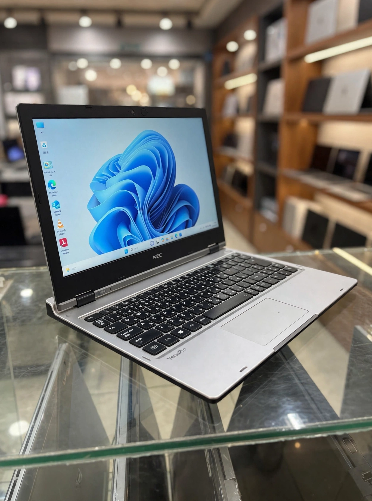 NEC VersaPro 2-in-1 touchscreen laptop with 4GB RAM, 128GB SSD, Windows 11, and detachable keyboard. Compact, portable, and ideal for school, office work, browsing, and everyday use.