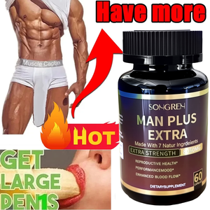 Man Plus Extra" dietary supplement capsules designed for reproductive health and performance enhancement it is marketed for "Reproductive Health," "Performance/Mood," and "Enhanced Blood Flow "etc.