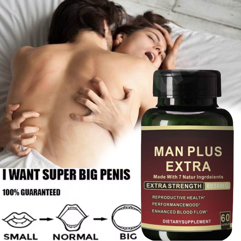 Man Plus Extra" dietary supplement capsules designed for reproductive health and performance enhancement it is marketed for "Reproductive Health," "Performance/Mood," and "Enhanced Blood Flow "etc.