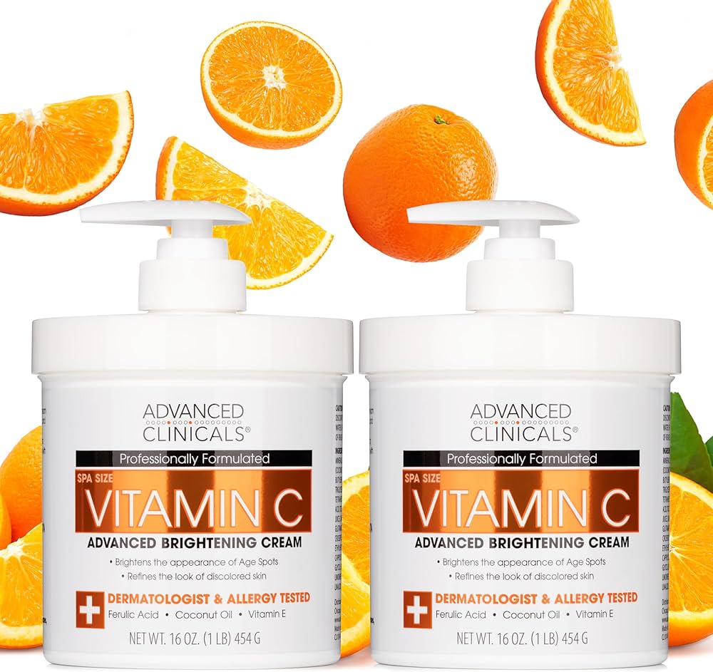 Disaar Organic Vitamin C Body Cream Vitamin E Skin Brightening Moisturizing Dark Spot Lightening Body Cream Lotion for Dark Skin deeply moisturizes and Enriched with coconut oil and vitamin E.