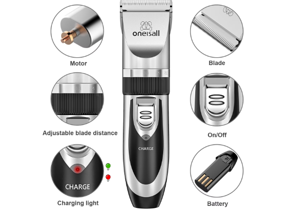 Electrical Pet Clipper Professional Grooming Kit Rechargeable Pet Cat Dog Hair Shaver a low-noise motor, high-quality blades and a user-friendly design, our dog clippers ensure easy smooth trimming.