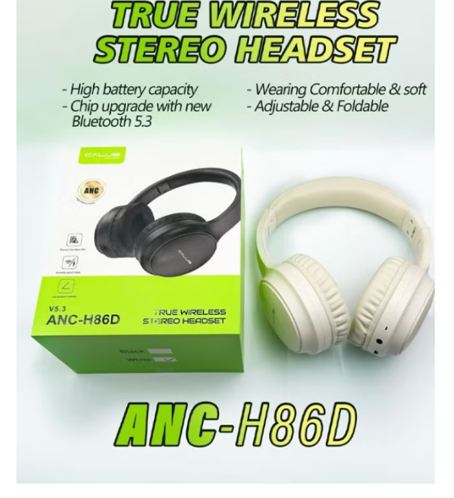 CALUS H87D Head-Mounted Wireless Headset Bluetooth-enabled headphones not only boast a sleek and stylish design but also feature an integrated microphone and top-of-the-line noise-canceling technology