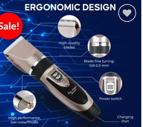 Electrical Pet Clipper Professional Grooming Kit Rechargeable Pet Cat Dog Hair Shaver a low-noise motor, high-quality blades and a user-friendly design, our dog clippers ensure easy smooth trimming.