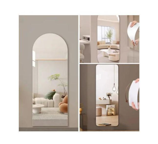120x40cm Peel and Stick Decorative Mirror Wall Sticker - Removable, Elegant Design for Home & Office .High-quality double-sided tape enables easy removal without damage to the wall, leaving no trace.