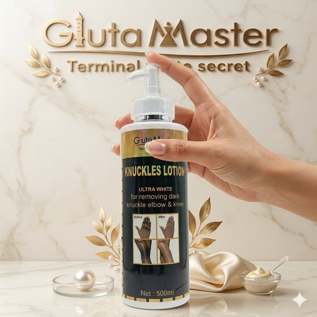 Gluta Master Terminal White Secret Knuckles Lotion for removing dark knuckles, elbows, and knees.Formulated for hyperpigmentation and aims to lighten and even out skin tone on joints.