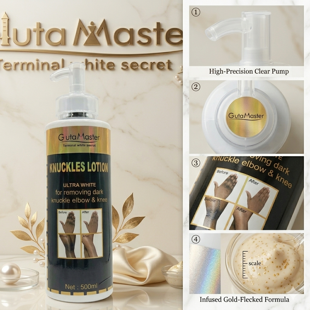 Gluta Master Terminal White Secret Knuckles Lotion for removing dark knuckles, elbows, and knees.Formulated for hyperpigmentation and aims to lighten and even out skin tone on joints.
