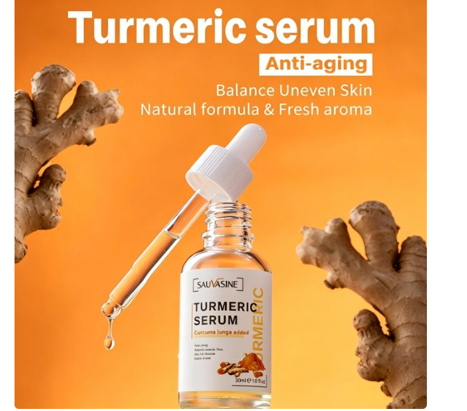 Turmeric Essence Serum 30ml/Anti-Aging/Brightening/Hydrating for Unisex/Hydrating Brightening Anti-Wrinkle Essence  Its lightweight texture absorbs quickly, perfect for daily morning and night use .