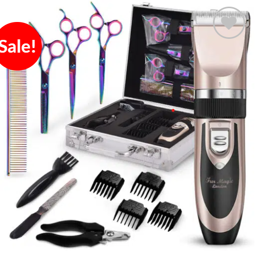 Electrical Pet Clipper Professional Grooming Kit Rechargeable Pet Cat Dog Hair Shaver a low-noise motor, high-quality blades and a user-friendly design, our dog clippers ensure easy smooth trimming.