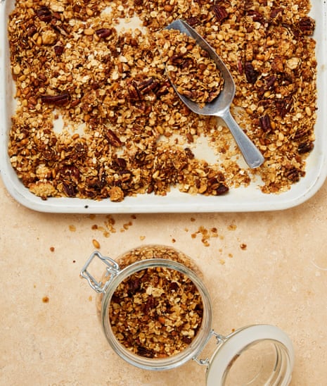 Baked honey granola is a crunchy,naturally sweetened breakfast classic made by coating rolled oats,nuts,and spices in a warmed honey-and-oil mixture before baking.the honey acts as a natural sweetener