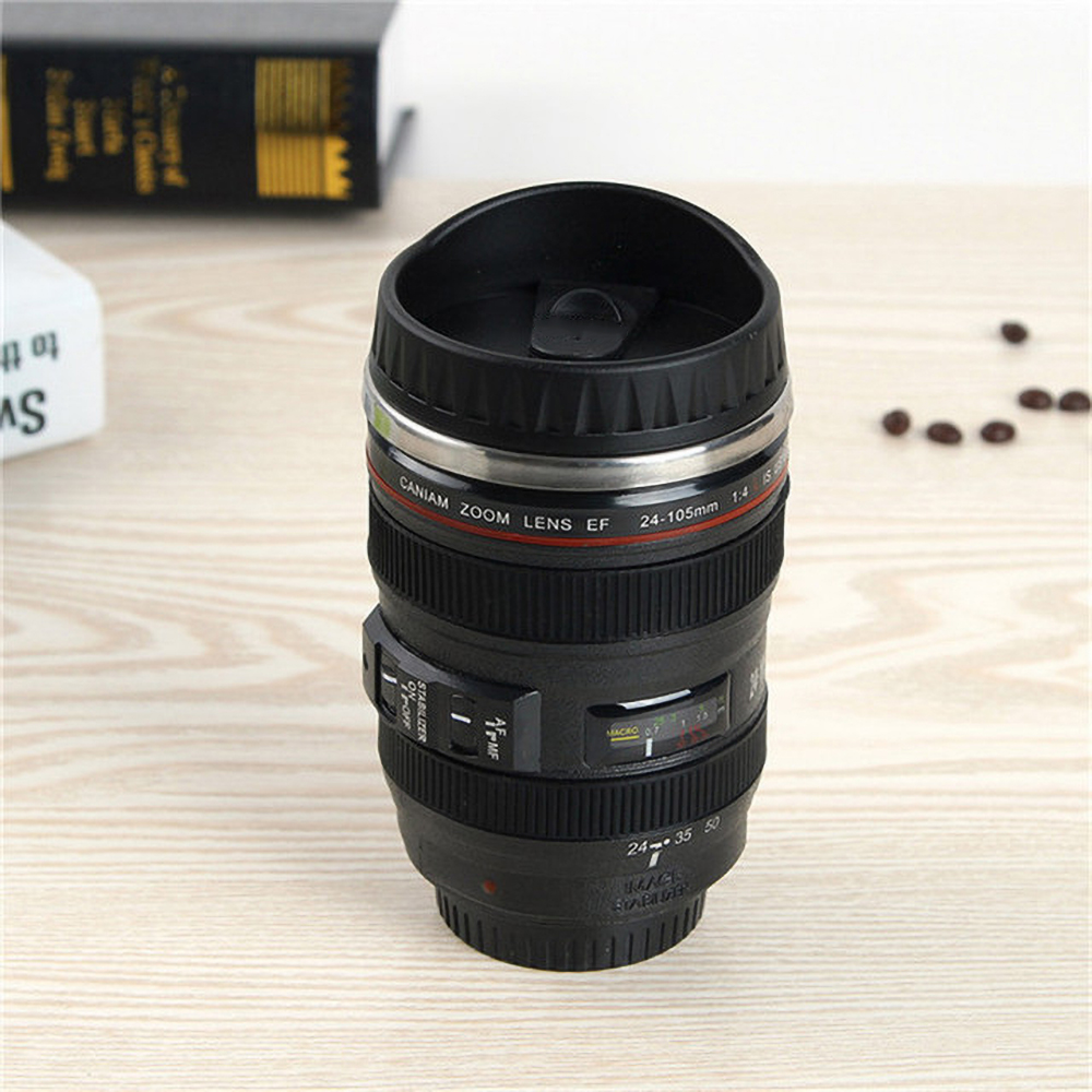 450 ml Camera Lens Coffee Mug, Cameras Lens Mug, Travel Coffee Photographers Mugs Stainless Steel Len Mug Interesting Custom Gifts for Women/Men.Crafted with a stainless steel insulated interior.
