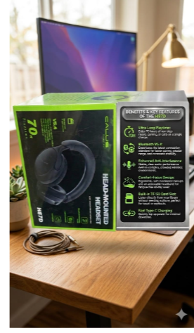 CALUS H87D Head-Mounted Wireless Headset Bluetooth-enabled headphones not only boast a sleek and stylish design but also feature an integrated microphone and top-of-the-line noise-canceling technology