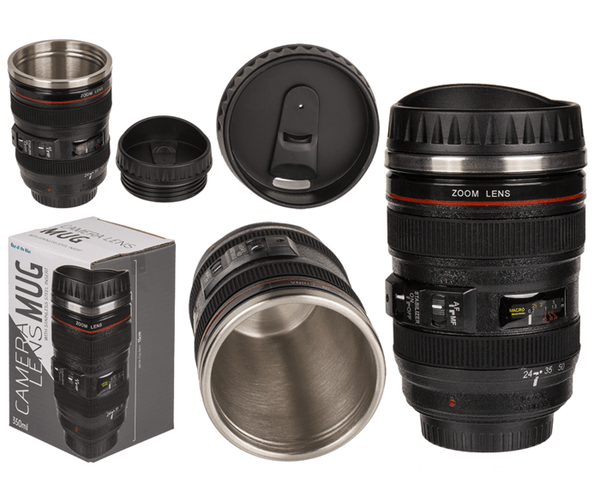 450 ml Camera Lens Coffee Mug, Cameras Lens Mug, Travel Coffee Photographers Mugs Stainless Steel Len Mug Interesting Custom Gifts for Women/Men.Crafted with a stainless steel insulated interior.