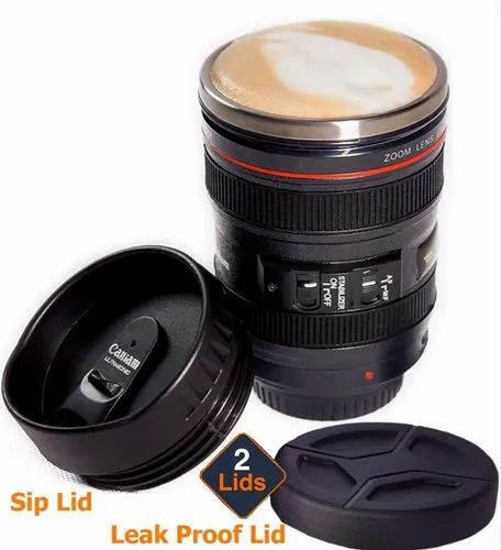 450 ml Camera Lens Coffee Mug, Cameras Lens Mug, Travel Coffee Photographers Mugs Stainless Steel Len Mug Interesting Custom Gifts for Women/Men.Crafted with a stainless steel insulated interior.