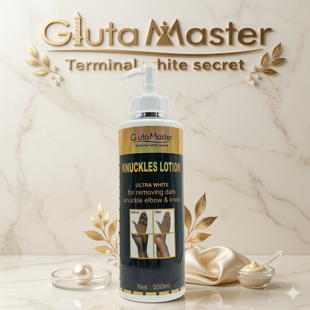 Gluta Master Terminal White Secret Knuckles Lotion for removing dark knuckles, elbows, and knees.Formulated for hyperpigmentation and aims to lighten and even out skin tone on joints.
