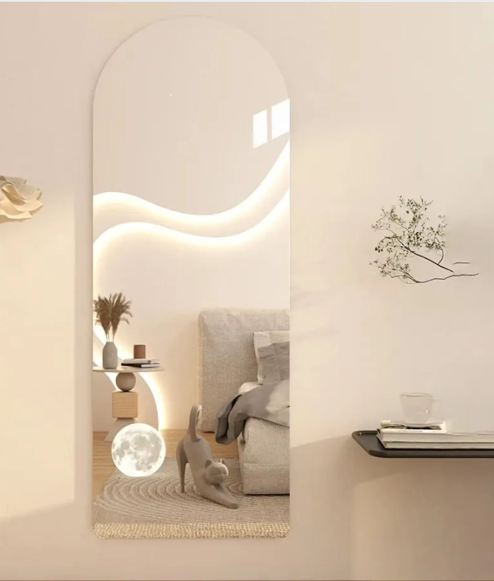120x40cm Peel and Stick Decorative Mirror Wall Sticker - Removable, Elegant Design for Home & Office .High-quality double-sided tape enables easy removal without damage to the wall, leaving no trace.