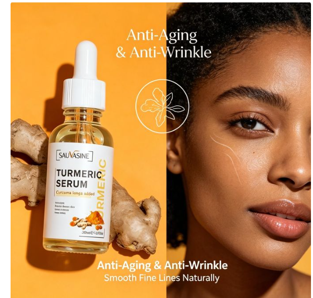 Turmeric Essence Serum 30ml/Anti-Aging/Brightening/Hydrating for Unisex/Hydrating Brightening Anti-Wrinkle Essence  Its lightweight texture absorbs quickly, perfect for daily morning and night use .