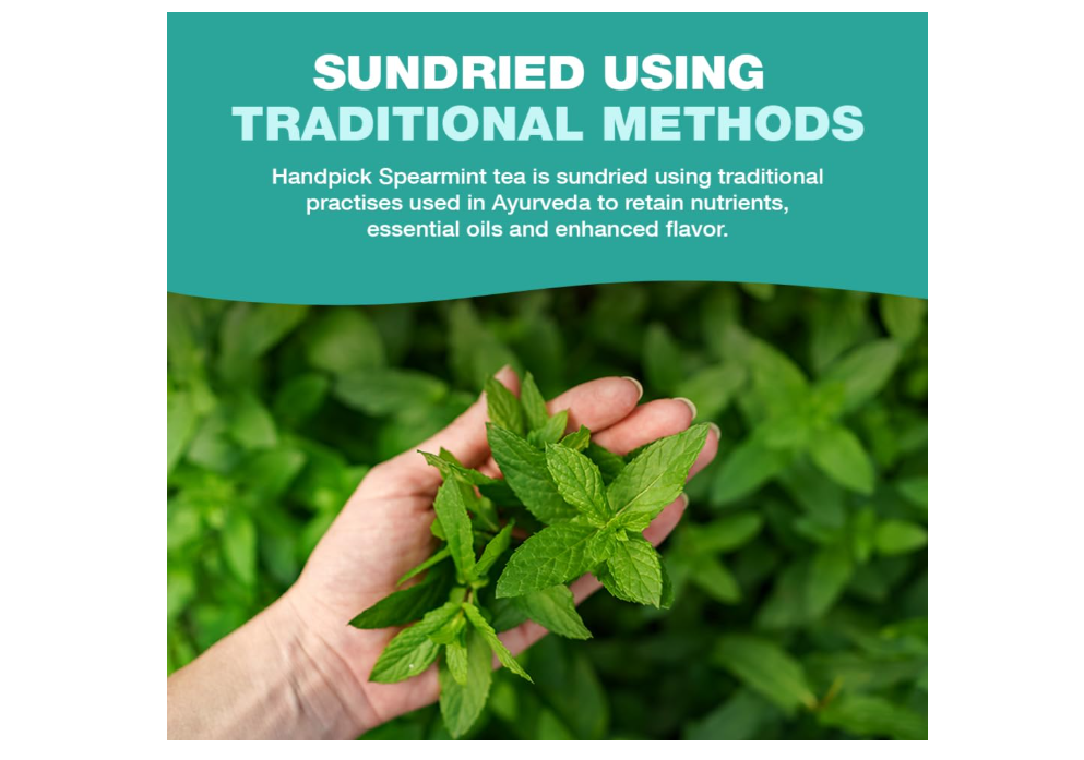 Spearmint tea is widely celebrated for its sweet,minty flavor and its distinct health benefiparticularly regarding hormone balance, digestion and also helps manage PCOS symptoms like facial hair etc .