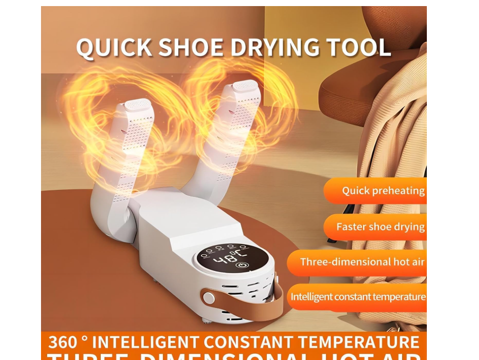 LuxeDry Foldable Wet Shoes Dryer - White, High-Quality ABS,Unisex,Rapid Heat & Odor Control  uses advanced warm air circulation to gently but effectively remove moisture from shoes,preventing bacteria