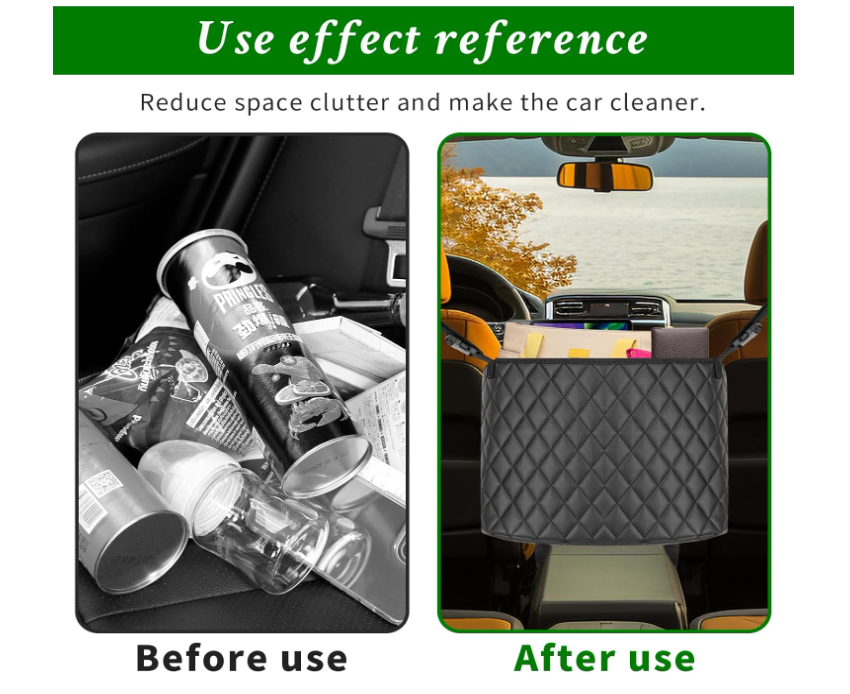 High quality PU leather car in between seat organizer  Operates as an open storage pocket/handbag holder and acts as a pet/kid barrier to prevent rear passengers from disturbing the driver.