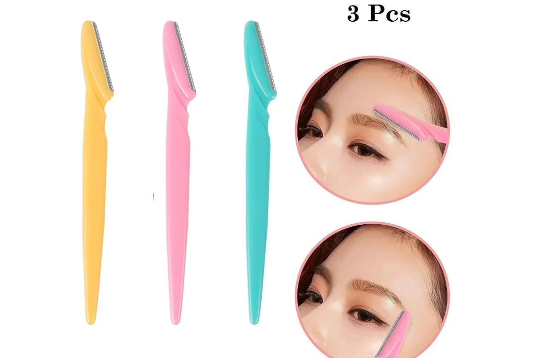 Tinkle Eyebrow Razor for Eyebrow Shaping, Facial Hair Removal & Grooming 3 Pieces  is designed for eyebrow shaping, facial hair removal, and everyday grooming needs