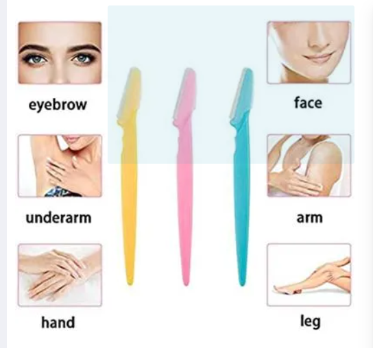 Tinkle Eyebrow Razor for Eyebrow Shaping, Facial Hair Removal & Grooming 3 Pieces  is designed for eyebrow shaping, facial hair removal, and everyday grooming needs
