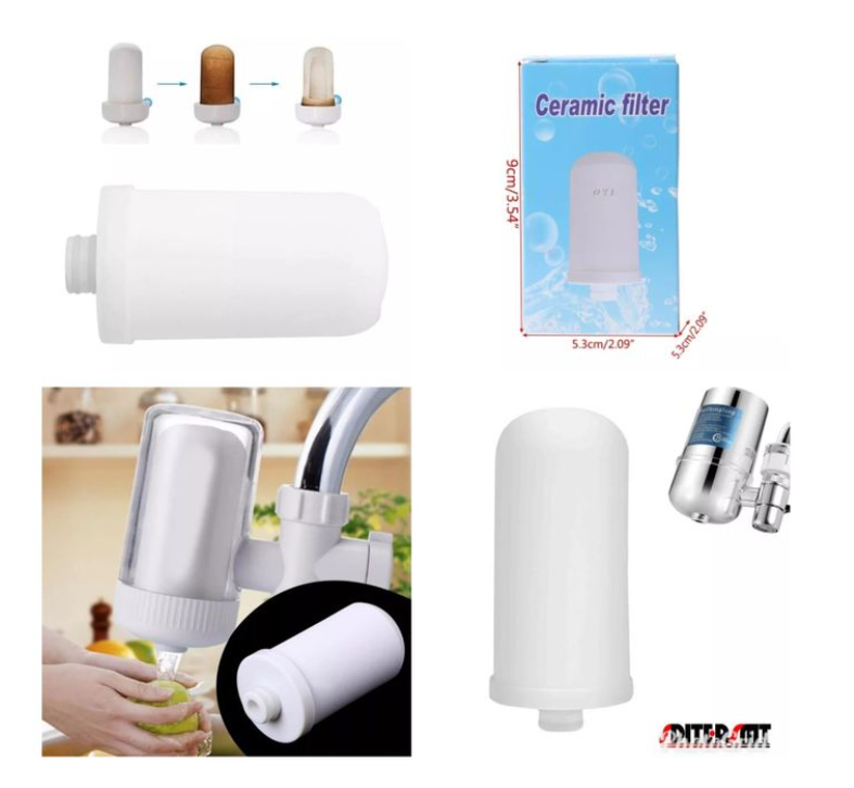 Ceramic water filter element designed for faucet-mounted water purifier to fit most standard water purifiers, this filter effectively removes sediment, rust, organic matter, and other impurities .