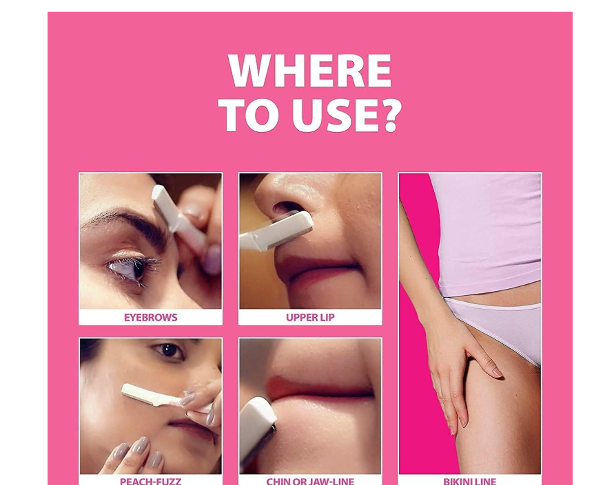 Tinkle Eyebrow Razor for Eyebrow Shaping, Facial Hair Removal & Grooming 3 Pieces  is designed for eyebrow shaping, facial hair removal, and everyday grooming needs